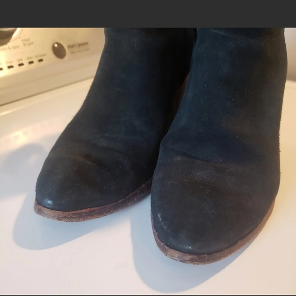 Alexander Wang Gabi Boots Suede Leather Cut-out Heel Ankle Boots size 37 / 7 - Picture 7 of 11